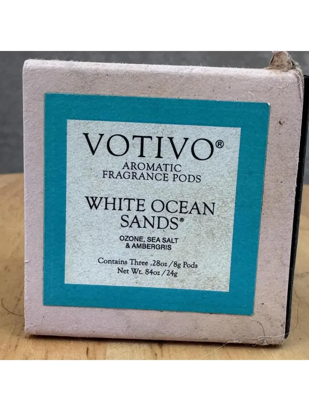 Votivo White Ocean Sands Aromatic Fragrance Pods 3 Pack Black Box Diffuser Blue